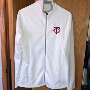 Mn Twins medium White Women's Zip  with Embroidered Logo